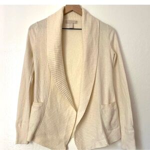 Banana Republic Cream Shawl Collar Cashmere Blend Cardigan Preppy Chic